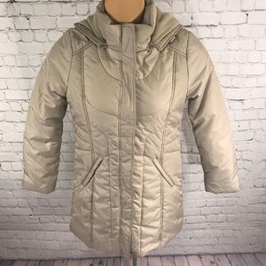 Preston & York Women's Puffer Hooded Tan Jacket